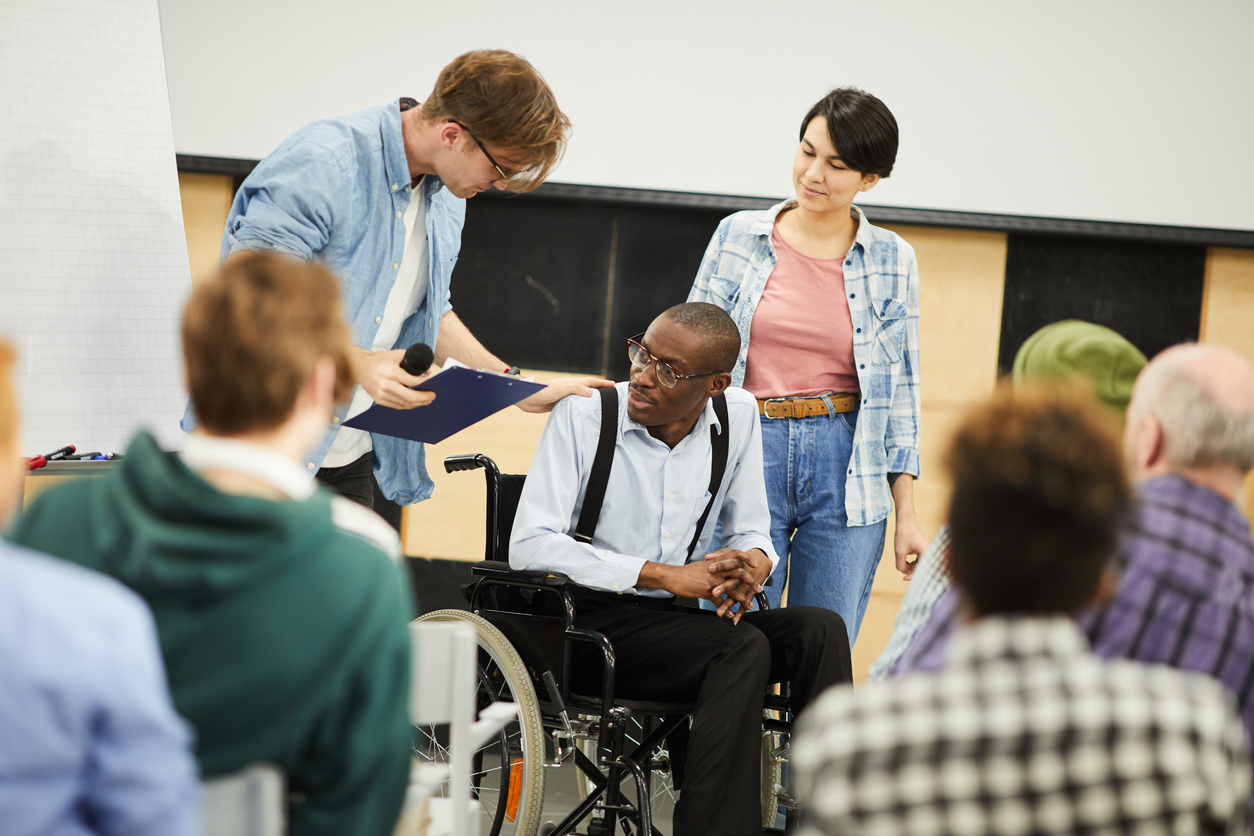 People Sitting in a Peer Support Group talking. 